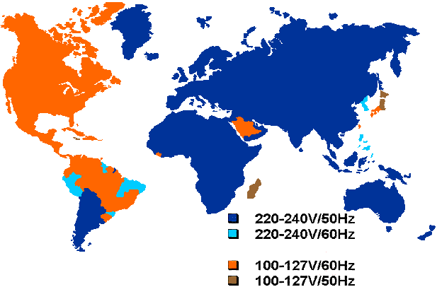 voltages around the world